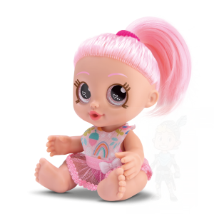 BONECA BABY RAINBOW CABELO COLORIDO XIXI FRALDA MAMADEIRA