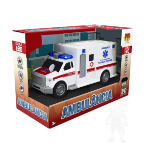 AMBULÂNCIA FRICÇÃO COM SOM E LUZ - DM TOYS